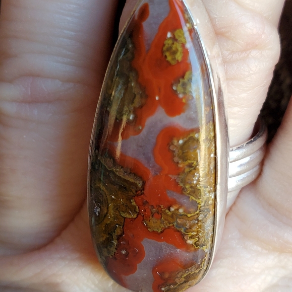 New Moroccan Seam Agate 925 Silver Ring. - Picture 8 of 13